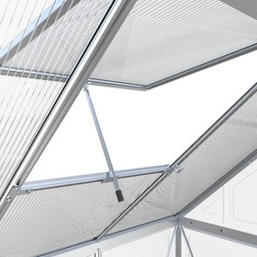 Skleník so základňou BestBerg SH-9 / 9 m² / 480 x 182 x 208 cm / strieborná
