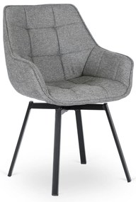 JAKS Otočná jedálenská stolička šedá látka Luna 2