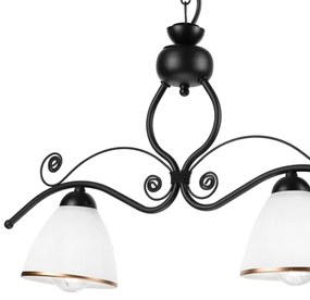 Luster na reťazi RETRO 2xE27/60W/230V matná čierna