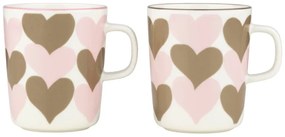Set hrnčekov Oiva Sydämet 0,25l, 2ks / ružovo-béžový