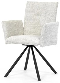 Židle jídelní DCH-W1117 CRM2 krémová, černý kov, otočný mechanismus 90°/90° (L/P)