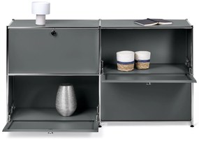 Odkladacia skrinka »CN3« so štyrmi výklopnými doskami, sivá