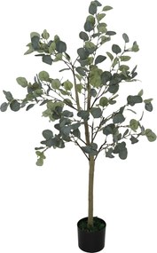 HOMCOM Umelé Eukalyptusové Stromčeky Veľké 150 cm Umelá Rastlina Umelý Eukalyptus v Kvetináči, Faux Strom Realistický s Umelou Trávou, Cement pre Obýv