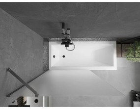 Mexen Next, 1-krídlová vaňová zástena 100 x 150 cm, 6mm sklo námraza, brúsená grafitová, 895-100-000-00-30-66