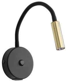 LED Nástenná lampa s USB portem LAGOS 1xG9/3W/5V čierna/zlatá