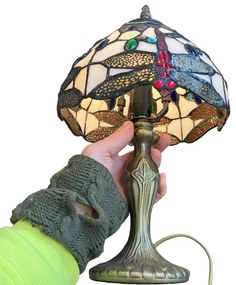 Nočná lampa Tiffany štýl PESTRÁ VÁŽKA Prezent 1709 36*20