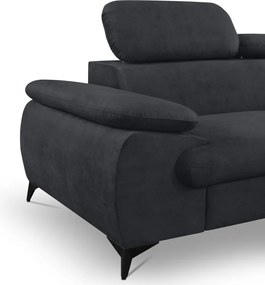 Rohová sedacia súprava Scala, antracitová šedá látka, pravý roh