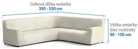 Bielastické poťahy COSTINA smotanová rohová sedačka (š. 350 - 530 cm)