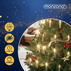 Monzana Sviečky na vianočný stromček CANDLE, 20ks, 10,5cm, teplá biela