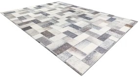Koberec PATCHWORK 21723 sivý - imitácia kože krava, deski