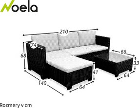 Noela Záhradná rohová sedacia súprava Amy