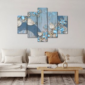 Obraz - Modré kvety (150x105 cm)