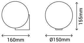 Nástenné svietidlo v striebornej farbe SULION Obi, ø 15 cm
