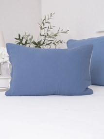 Mušelínová obliečka na vankúš 50 x 70 cm - Alexia Duo - modrá/krémová