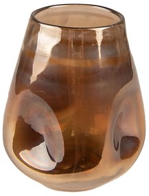Hnedá ručne fúkaná sklenená váza - Ø 10*12 cm
