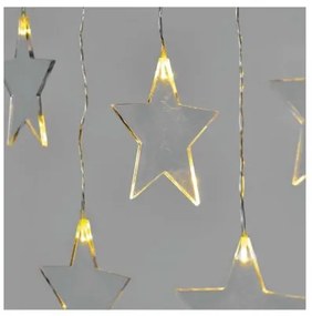 LED vianočný záves – hviezdy, 45x84 cm, vonkajší aj vnútorný, teplá biela