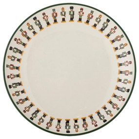 Krémový dezertný tanier s vianočným motívom z kameniny ø 16 cm Jolly – Bloomingville