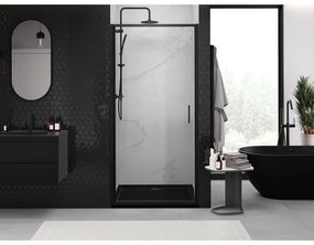 Mexen Exo, výklopné sprchové dvere 50 cm, číre sklo, čierny profil, 817-050-000-70-00