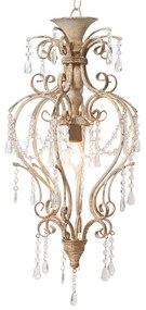 Závesné svietidlo krištáľ kov vintage patina Ø32*70