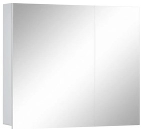 Biela nástenná kúpeľňová skrinka so zrkadlom Støraa Wisla, 80 x 70 cm