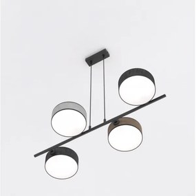 Závesný luster DRUMZ na lane 4xE14/10W/230V čierna/hnedá/sivá