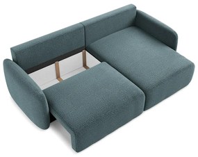 Tyrkysovomodrá rozkladacia/s úložným priestorom rohová pohovka (pravý roh) Kalena – Makamii