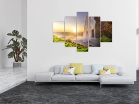 Obraz - Seljalandsfoss spoza vnútra jaskyne (150x105 cm)