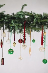 Bella Rose Sklenená vianočná ozdoba Guľa Zelená Lesk 2