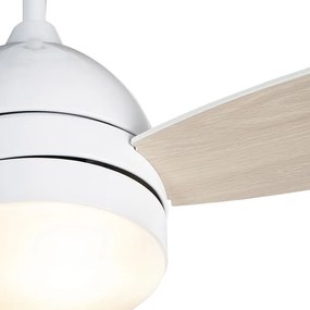 Stropný ventilátor biely s drevenou potlačou 96 cm s diaľkovým ovládaním - Rotar