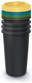 Set košov na triedený odpad, okrúhle, 4 x 25 l, farebná