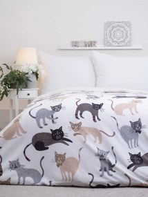 Baránková deka mikroplyš 220 × 200 cm – Mačičky