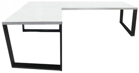 Písací Stôl Roh. Loft Low Biely 240x160x3,6 Model 0