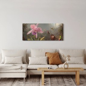 Obraz - Martin Johnson Heade, Cattleya Orchid and Three Hummingbirds, reprodukcia (120x50 cm)