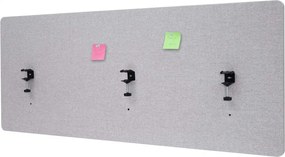 Akustický panel na stôl HWC-G75 - dvojstenná látka/textil - 60x160cm - sivá