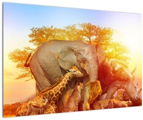 Obraz afrických zvieratiek (90x60 cm)