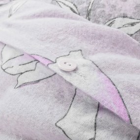 Flanelové obliečky Violet EMI, Štandardný set jednolôžko obsahuje 1x 140x200 + 1x 70x90