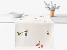 Goldea behúň na stôl 100% bavlnené plátno - zimné radovánky 50x180 cm