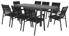 Livarno home Rozkladací záhradný stôl Miami + Záhradná stolička Miami, 8 kusov  (800008472)