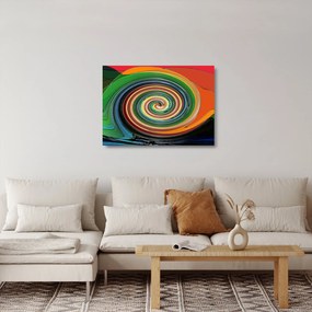 Abstraktný sklenený obraz - farebná špirála (70x50 cm)