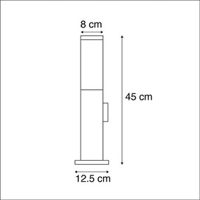 Vonkajšia lampa oceľ vrátane objímky IP44 - Malios so zemným kolíkom a káblovou objímkou