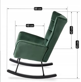 Kreslo ANTONIO hojdacie, zelené