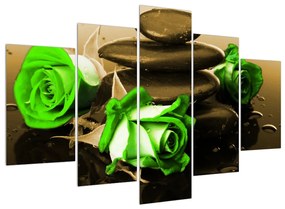 Obraz zelených ruží (150x105 cm)