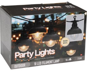 Vonkajšia LED párty reťaz Marco, 4,5 m, 10 LED filament, IP 44