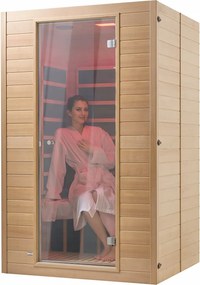 Domáca infračervená sauna pre 2 osoby, nízko drevená, Emf Bluetooth