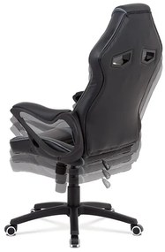 BONTEC Herné stoličky, hojdací mechanizmus, čierna ekokoža, KA-G406 GREY Farba: Čierna