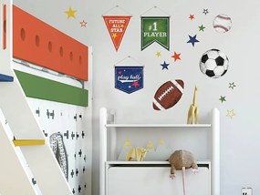 Samolepiaca dekorácia na stenu LOPTY pre športových nadšencov