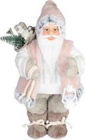 Dekorácia MagicHome Vianoce, Santa, s darčekom, ružovo-hnedý, 30 cm (30)