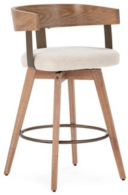 Krémovobiele/v prírodnej farbe čalúnené barové stoličky v súprave s podrúčkami 2 ks Ilia – MOME