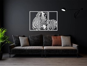 drevko 3-dielny obraz na stenu Zebra Rozmer obrazu: 45 x 65 cm, Farba dekorácie: Čierna