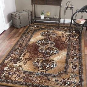 Hnedý koberec do obývačky vo vintage štýle Šírka: 40 cm | Dĺžka: 60 cm